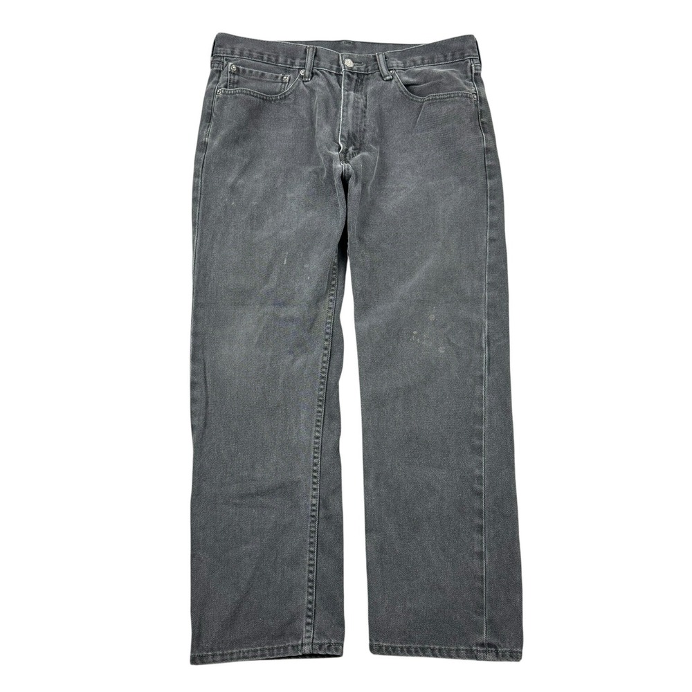Levis 505 Jeans Men's 36x30 (34x29) Black Faded Regular Straight Denim Y2K